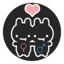 Black Bunny Love Stickers (Black)