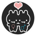 Black Bunny Love Stickers (Black)