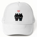 Black Bunny Love White Hat