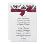 Black & Burgundy Ribbon - Wedding Invitation