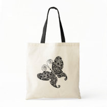 Black Butterfly Canvas Bags