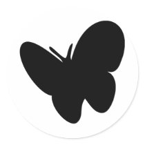 black butterfly - butterflies round stickers