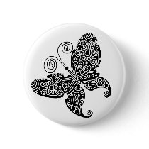 Black Butterfly Button
