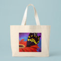 Black Butterfly Daisy Painting - Multi bags
