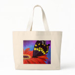 Black Butterfly Daisy Painting - Multi bags