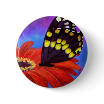 Black Butterfly Daisy Painting - Multi