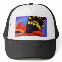 Black Butterfly Daisy Painting - Multi