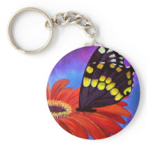 Black Butterfly Daisy Painting - Multi