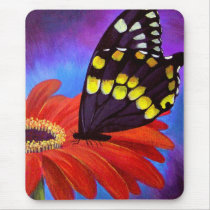 Black Butterfly Daisy Painting - Multi