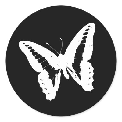 Black Butterfly Envelope Sticker Seal Stickers by hummingbirdcake