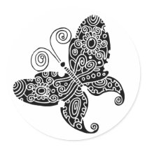 Black Butterfly Sticker