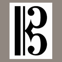 Black C Clef postcards