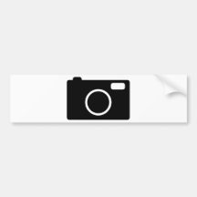 black camera icon bumper stickers