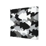 Black Camo Bass Stretched Canvas Print