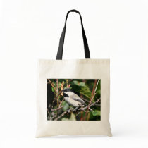 Black-capped chickadee canvas bags