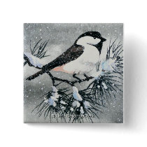Black Capped Chickadee Bird Button