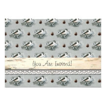 Black Capped Chickadee Bird Personalised Announcements