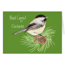 Black Capped Chickadee - Bird - Nature Greeting Card