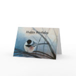 Black Capped Chickadee Birthday Card