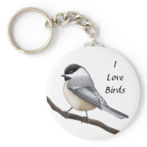 Black Capped Chickadee Customisable Keychain