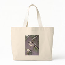 Black-capped Chickadee ? grey background Canvas Bag