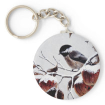 Black-capped chickadee key chain