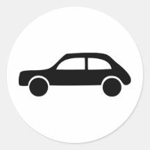 black car icon round stickers