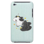 Black cartoon unicorn with stars iPod Touch Cases