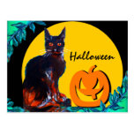 BLACK CAT 2 HALLOWEEN PARTY POST CARDS