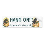 Black cat and 2 pumpkins bumper stickers