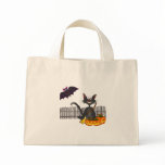 Black Cat and Bat Halloween Bag
