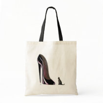 Black Cat and Stiletto! Canvas Bags