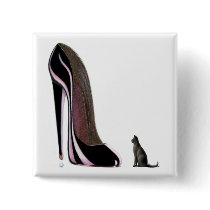 Black Cat and Stiletto! Buttons