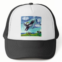 Black cat Angel Trucker Hats