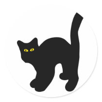 black cat arched back stickers