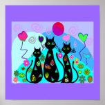 Black Cat Art  "Fantasy Cats of Summer" Poster