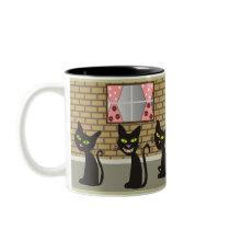 Black Cat Art Gifts "We Three Amigos" Mugs