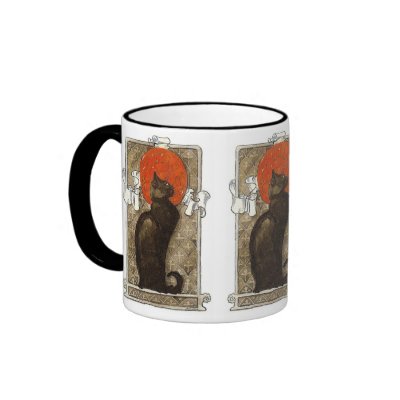 Black Cat - Art Nouveau - Theophile Steinland Mugs by ArtNouveauDaz
