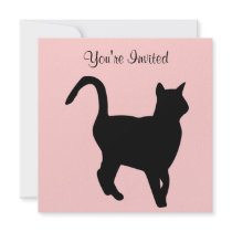 Black Cat Birthday Invitation