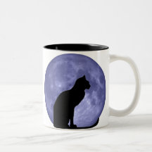 Black Cat, Blue Moon Mugs