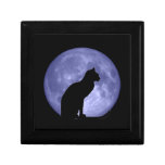 Black Cat, Blue Moon wooden gift and jewellery box