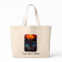 Black Cat Butterfly Painting Art - Multi Bags