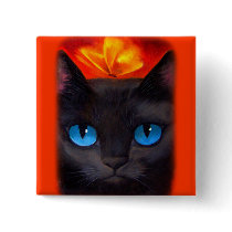 Black Cat Butterfly Painting Art - Multi