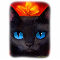 Black Cat Butterfly Painting Art - Multi