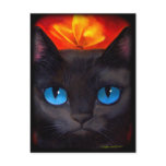 Black Cat Butterfly Painting Art - Multi