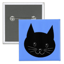 Black Cat Button