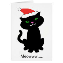 Black Cat Christmas Card