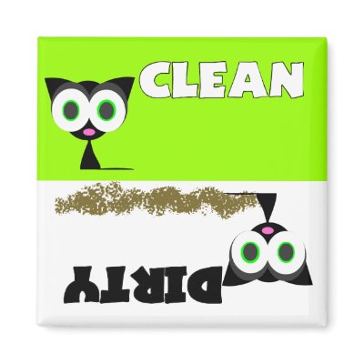 Black Cat Clean / Dirty Dishwasher Magnet by JKLDesigns