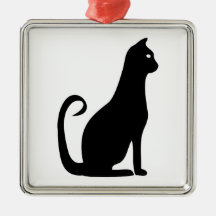 Black Cat Design Christmas Tree Ornament