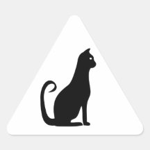 Black Cat Design Triangle Sticker